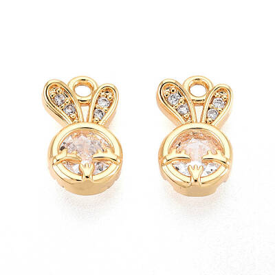 Brass Micro Pave Cubic Zirconia Charms