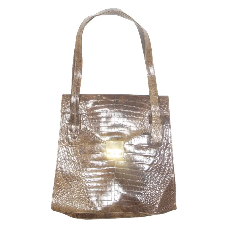CASTONI Womens Shoulder Bag Brown Leather Animal Print