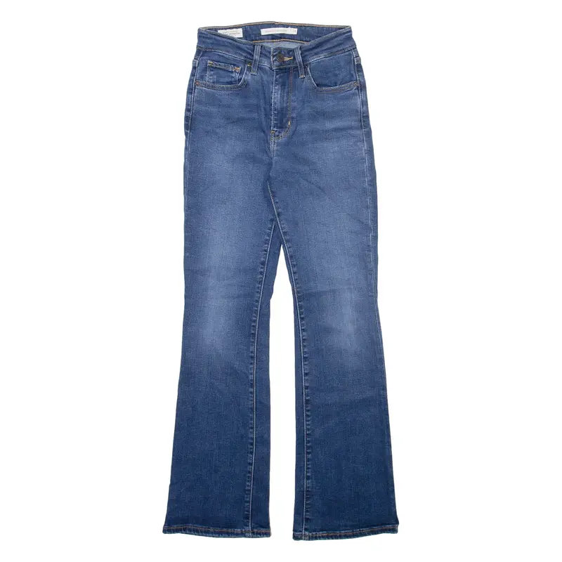 LEVI'S 724 High Rise Big E Womens Jeans Blue Slim Bootcut W24 L28