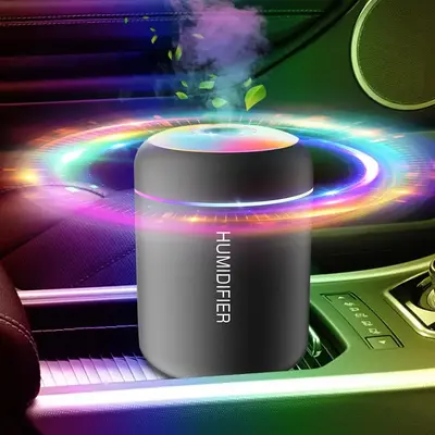 Colorful LED Mini Air Humidifier, USB Powered Automotive Aroma Diffuser, Car Essential Oil Aromatherapy Machine, Car Aromathe...