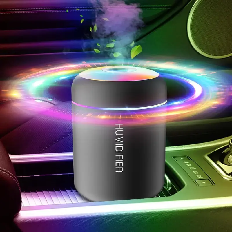 Colorful LED Mini Air Humidifier, USB Powered Automotive Aroma Diffuser, Car Essential Oil Aromatherapy Machine, Car Aromathe...