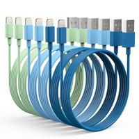 6Pack  Charger (3/3/6/6/6/9 FT)  MFi Certified Multiple Colour Lightning  Fast  High Speed Transfer Cord for  14 13 12 11 Pro...