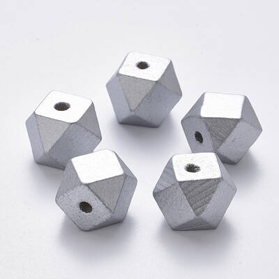 Painted Natural Wood Beads