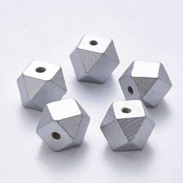 Painted Natural Wood Beads