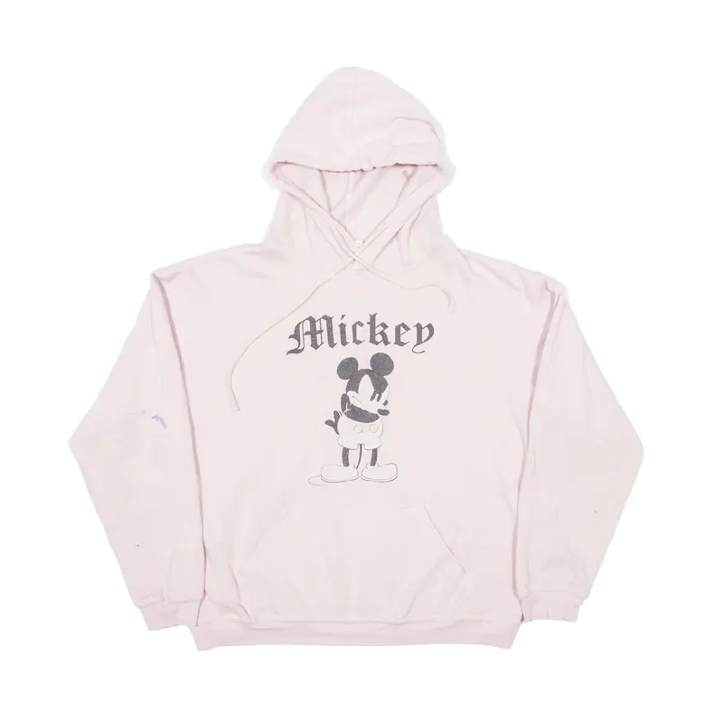 DISNEY Mickey Mouse Hoodie Pink Pullover Womens S