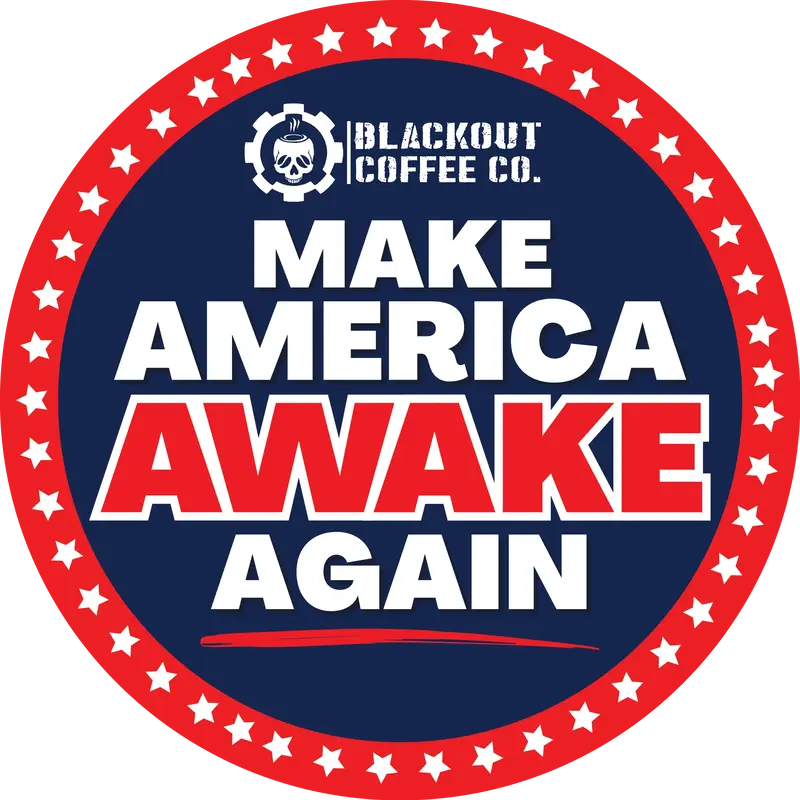 Make America Awake Again Blackout Coffee Logo Vinyl Decal