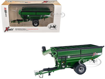 J&M 1112 X-Tended Reach Grain Cart with Wheels Green 1/64 Diecast Model by SpecCast