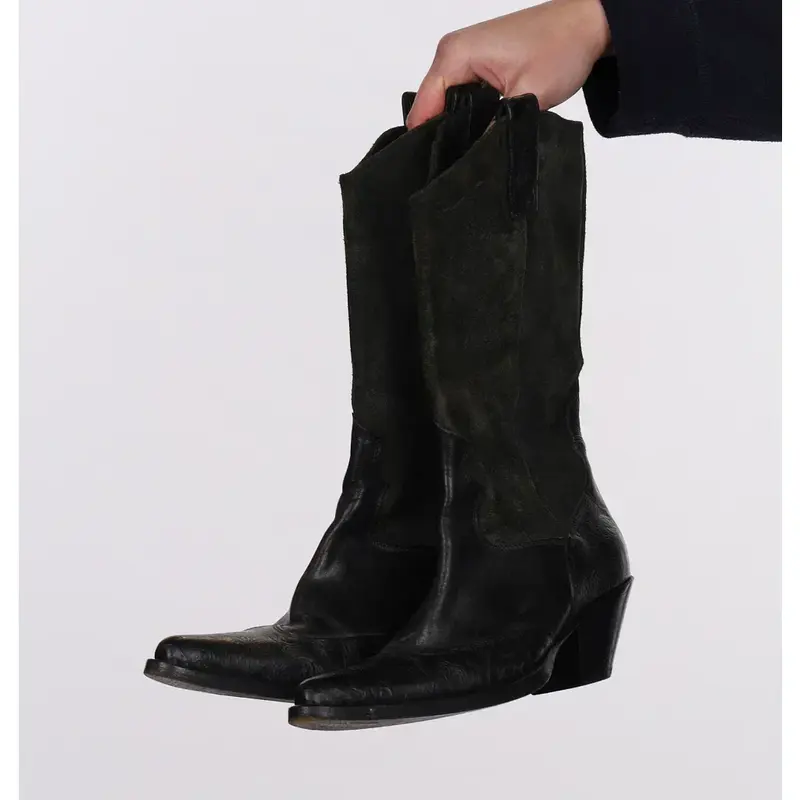 Buttero Cowboy Boots - UK 4 Black Leather