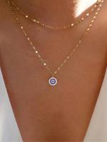 Women's Boho Style Rhinestone Decorated Layered Necklace, Trendy Exquisite Evil Eye Pendant Mexican Necklace, Fashionable Mat...