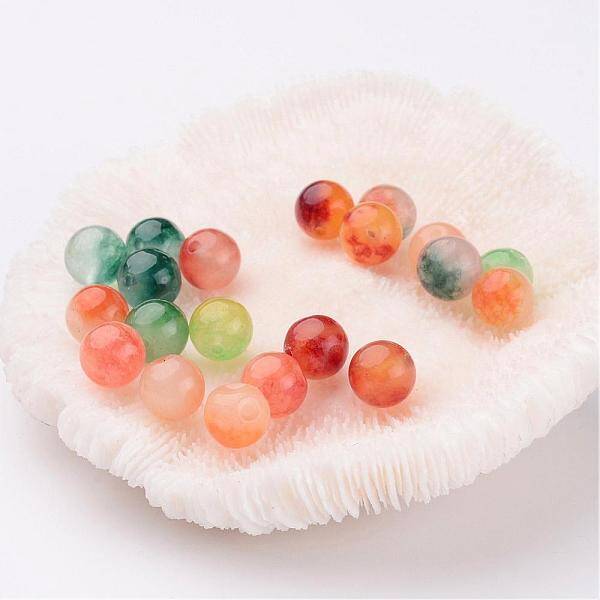 Two Tone Natural White Jade Beads
