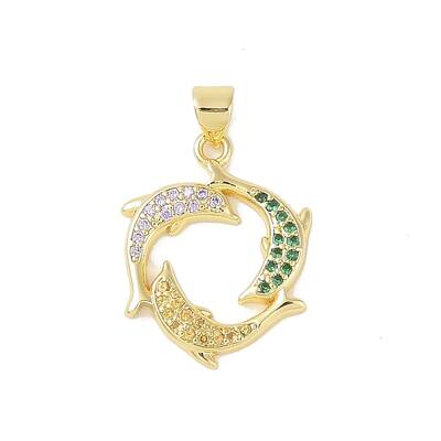 Brass Micro Pave Cubic Zirconia Pendants