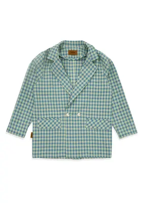 Kids checked blazer - Green/Blue | Size: 6-8 years