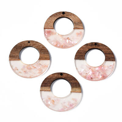 Transparent Resin & Walnut Wood Pendants