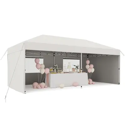 Garvee 10'x20' Pop-Up Canopy Tent - 210D Oxford Fabric Portable Instant Commercial Tent with 4 Sidewalls, 12 Stakes & 6 Sandb...