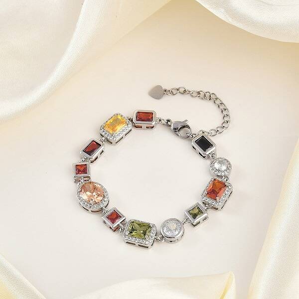 Brass Micro Pave Clear Cubic Zirconia Bracelets for Women