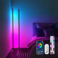 RGB Corner Floor Lamp, USB Powered LED Light with Music sync, Modern Mood Lighting Corner Lamp with Remote Controlfor Office ...