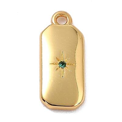 Brass Micro Pave Cubic Zirconia Charms
