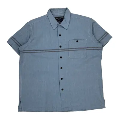 Polo Sport Striped Short Sleeve Shirt - Large Blue Cotton