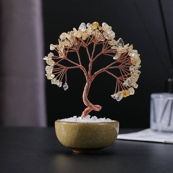 Natural Yellow Quartz Sculpture Display Decorations