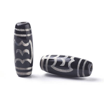 Tibetan Style Roc/Peng Pattern dZi Beads