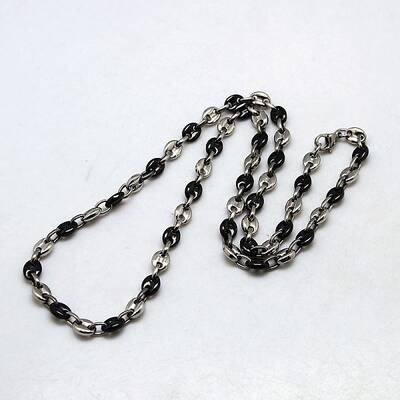 Fashionable 304 Stainless Steel Coffee Bean Chain Necklaces