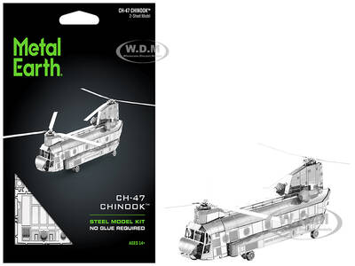 Model Kit Boeing CH-47 Chinook Transport Helicopter (Moderate Difficulty) Steel Model by Metal Earth