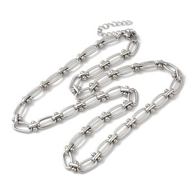 Non-Tarnish 304 Stainless Steel Oval Links Necklace for Women