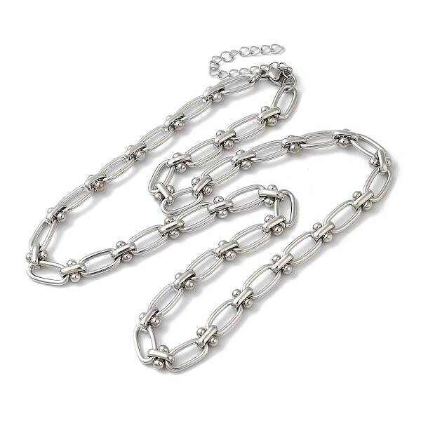Non-Tarnish 304 Stainless Steel Oval Links Necklace for Women
