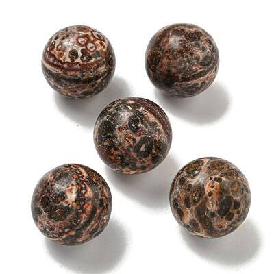 Natural Leopard Skin Jasper Round Ball Figurines Statues for Home Office Desktop Decoration
