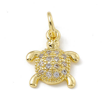 Brass Micro Pave Cubic Zirconia Charms