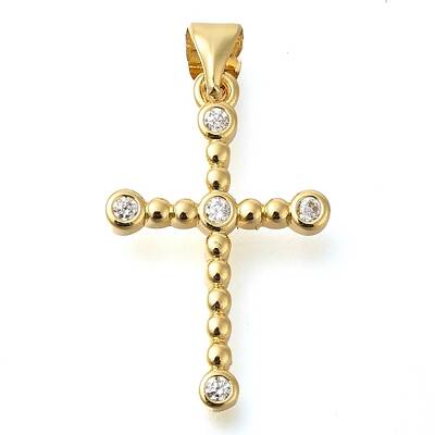 Brass Pave Clear Cubic Zirconia Pendants