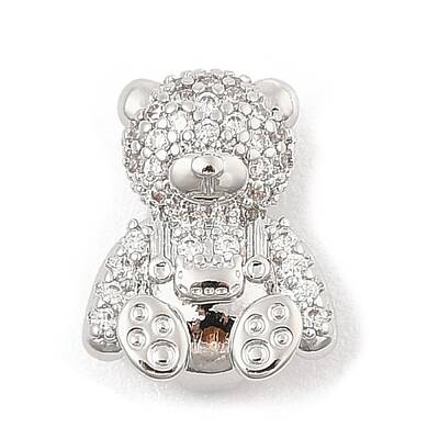 Brass Micro Pave Cubic Zirconia Slide Charms