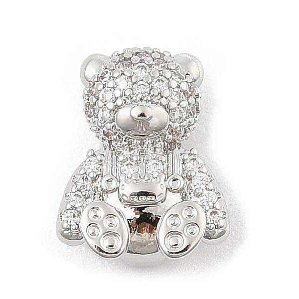 Brass Micro Pave Cubic Zirconia Slide Charms