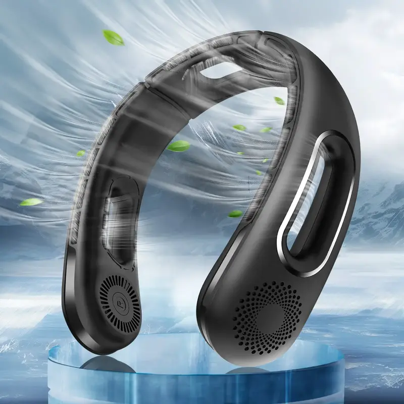 Neck Fan, Hands Free Bladeless Neck Fans Portable Rechargeable, 360° Cooling Neck Fan, 4 Speeds, Quiet, 5200 mAh Battery Ope...