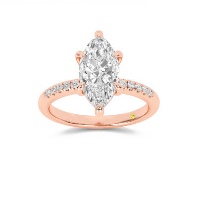 Aurelia Quarter Coverage Hidden Halo Marquise Lab Grown Diamond Engagement Ring | 10K Rose Gold 1 7/8 CT. TW.