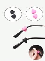 Heart Shaped Anti-slip Glasses Ear Clip & Ear Hook, Silicone Anti-slip Glasses Leg Cover, Fashion Eyewear Accessories for Wom...
