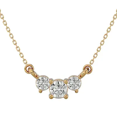 14K Gold 0.5CT Round Diamond Necklace