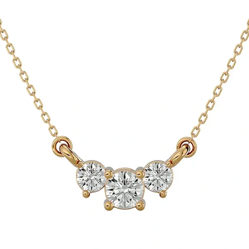 14K Gold 0.5CT Round Diamond Necklace