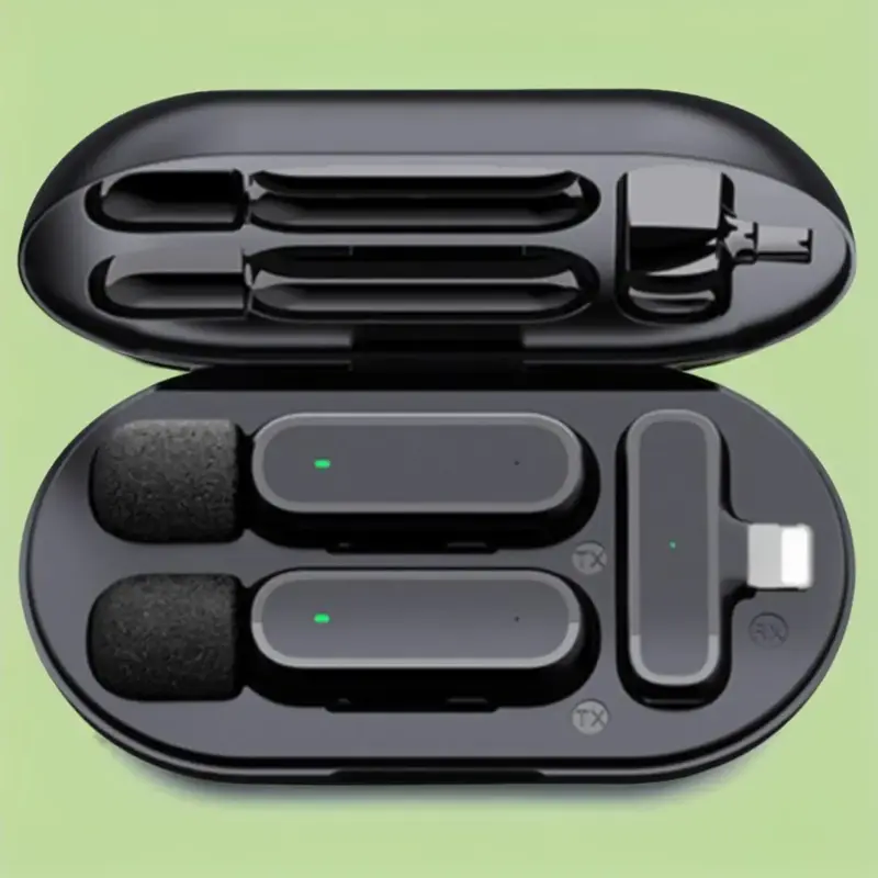 2 In 1 Wireless Lavalier Microphone with Charging Case for Summer, 1 Box Audio Microphone for iPhone & Android Smartphone,...