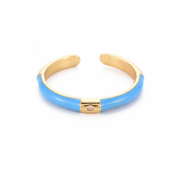 Brass Enamel Cuff Rings