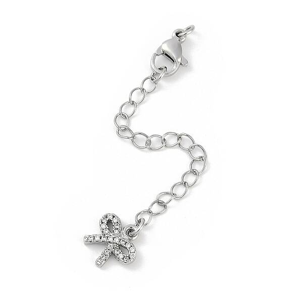 Brass Micro Pave Cubic Zirconia Ends with Chains