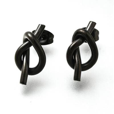 Ion Plating(IP) 304 Stainless Steel Knot Stud Earrings