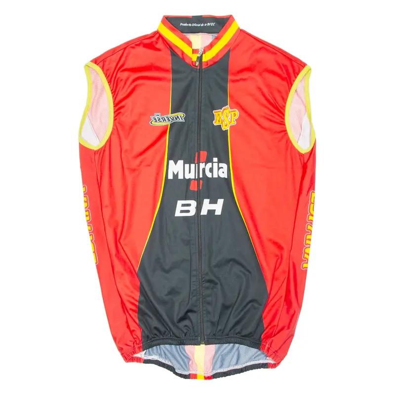 Cycling Mens Jersey Red Sleeveless Full Zip XL