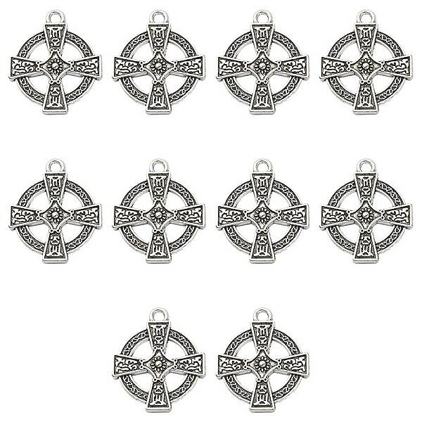 10Pcs Irish Tibetan Style Alloy Pendants