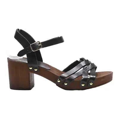 WOMAN BY GEMO Strappy Heels Black Leather Womens UK 3