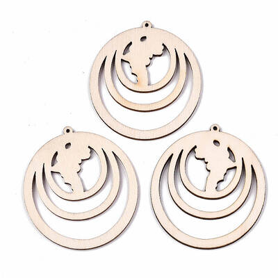Undyed Natural Wooden Big Pendants