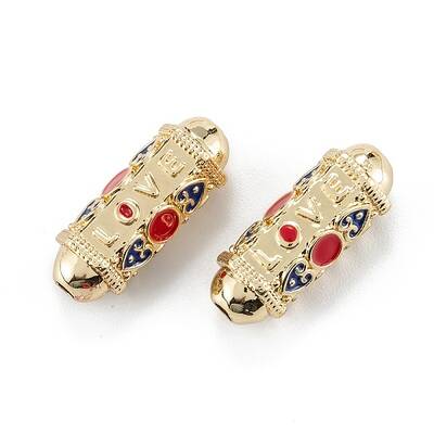 Real 18K Gold Plated Brass Tube Beads
