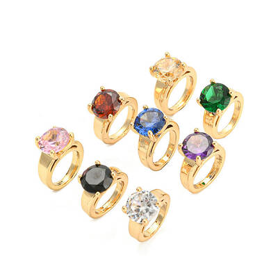 Light Gold Brass Small Ring Charms