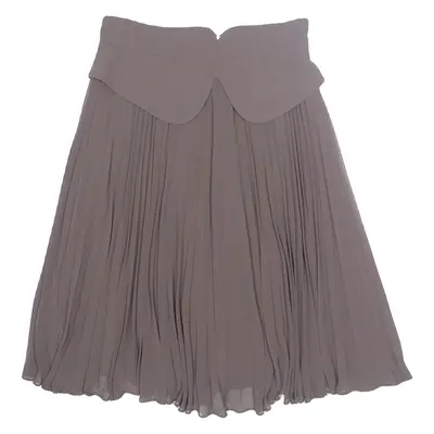 REISS Womens Pleated Skirt Brown Knee Length UK 6