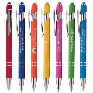 100 Promotional Ellipse Softy Brights w/ Stylus - Laser - Metal & ...